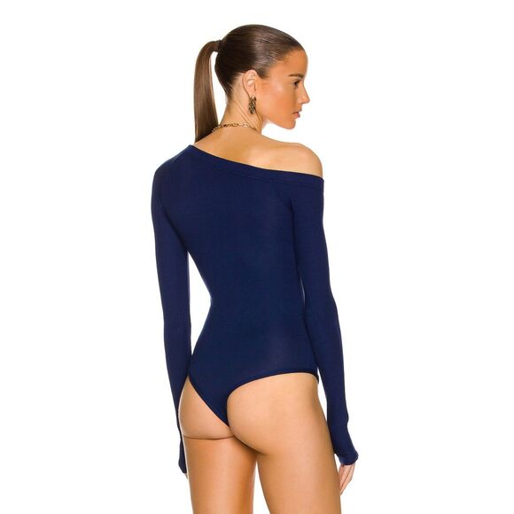 NWT ALIX NYC Hester Bodysuit Asymmetric, Sz XS, Marine Blue Luxury Modern Sexy - Picture 3 of 12